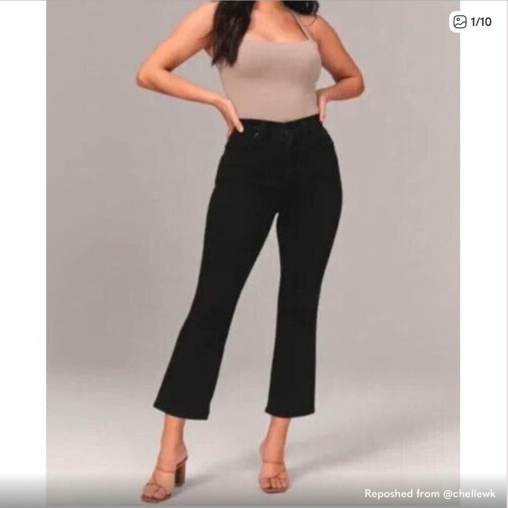 Abercrombie & Fitch Black Ultra High Kick Flare Curve Love Jeans 2 26